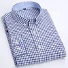 Camisa Oxford Delgada de Algodón para Primavera y Otoño, Cardigan Cuadros Casual Juvenil, Camisa de Patchwork Cuadrada de Color Sólido