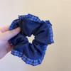 Anel de Cabelo de Plástico Azul Xadrez Estilo Retrô Preppy Coreano de Alta Qualidade Faixa de Cabeça com Bola de Cabeça Nova para Início de Outono Flor de Cabeça