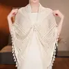 Xale com nó em V para mulheres, cor sólida, versátil, elegante, emagrecedor, de alta qualidade, cachecol de outer wrap da moda, estilo de roupa feminina estiloso