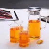 Jarra de vidro resistente a altas temperaturas para água fria, suco de frutas, bebida fria, caneca de jarra com filtro, bule de chá florido, jarra de água fria de grande capacidade