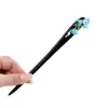 Nuevo Estilo Chino Elegante Tassel de Lirio del Valle Pasador de Pelo Estilo Antiguo Dinastía Han Pasador para Cheongsam Pasador de Madera Imitación Ébano Elegante Adorno para el Cabello para Mujeres