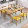 Juego de mesa y sillas nórdicas para uso doméstico, económico para apartamentos pequeños, adecuado para 4-6 personas, mesa de comedor comercial para viviendas de alquiler