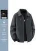 Chaqueta de gamuza para hombre, nuevo estilo primavera y otoño, cuello de solapa, corte holgado, chaqueta de trabajo, impermeable, transpirable, cortavientos, top casual moderno