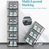 Amazon almacenamiento para el hogar fabricantes de cajas de zapatos transparentes venta al por mayor plástico grueso zapatero almacenamiento multicapa caja de zapatos zapatero