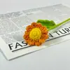 Venda Quente Flor de Margarida Crochê Pequena Fresca Simples Tecida à Mão Buquê de Flor de Camomila para Namorada e Melhor Amiga