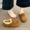 Zapatos de Peluche Birkenstock para Mujer 2025 Nuevos Mocasines Gorro Otoño e Invierno, Zapatos de Algodón de Peluche, Botas de Nieve Cálidas de Caña Baja