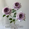 Flor artificial de rosa Austin de 3 cabeças transfronteiriça, decoração de casamento, ornamento decorativo para casa e hotel, flor de seda para atacado de comércio exterior
