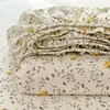 Nueva Funda de Cama de una Pieza Agradable para la Piel Algodón Esponjoso Funda Protectora Lavable a Máquina Dormitorio Habitación Cubierta de Cama Pequeña Floral Francesa de una Pieza