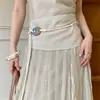 Cinto de Cintura Tecido Dopamina Boêmio para Mulheres, Acessório de Nicho Estilo Férias para Vestidos, Decoração de Cinto Sem Furo