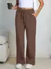 Pantalones de chándal holgados de pierna ancha para mujer de tallas grandes más vendidos con forro polar y cordón en Amazon y Temu en Europa y América