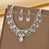 Juego de joyería comercio exterior joyería al por mayor Europa y Estados Unidos popular oro moda cristal diamante desnudo collar pendientes traje