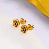 Pendientes de Flor de Rosa para Mujer, Diseño de Nicho, Pendientes de Flor Tridimensionales de Alta Gama, Pendientes y Collares de Acero de Titanio que No se Desvanecen