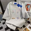 Camiseta de Manga Corta 100% Algodón Puro, Diseño Sencillo para Hombres y Mujeres, Verano, Corte Holgado, Adelgazante, Marca de Moda, Versátil, Cuello Redondo, Tops de Pareja