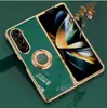 Adecuado para Funda de Teléfono Móvil Samsung Z Fold7/6 5/4 Soporte de Hebilla de Anillo Electrochapado Magnético para Coche Plegable Cubierta Protectora de Pantalla