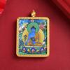 Collar con colgante Thangka de Xizang pintado a mano con las deidades guardianas de los doce signos del zodiaco y el Buda guardián para la buena suerte