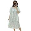 Camisola feminina de verão de manga curta, algodão em nuvem, novo estilo, roupas de casa de tamanho grande para meninas e estudantes, vestido de rua para caminhada