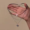 "Corazón de Océano Dulce y Fresco" Collar Gargantilla para Mujer, Cadena de Clavícula Multicapa, Tendencia de Collar Sexy de Alta Gama
