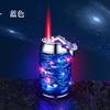 Encendedor a prueba de viento con forma de lata de refresco y patrón de mini dragón, llama rosa, cuerpo transparente, utensilios de fumador luminosos con luces
