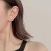 Aretes Casuales de Corazón Corazón Pequeños de Moda Plata Esterlina 925 Aretes de Alta Gama Diseño de Doble Capa para Mujer Aretes de Zirconia Agujas de Plata