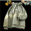 Sudadera con capucha de forro polar pesada estilo americano de gran tamaño para hombre, sudadera con capucha versátil de corte holgado de moda para otoño e invierno, chaqueta de pareja