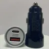Cargador de Coche Pd60W Carga Rápida Encendedor de Cigarrillos Uno a Dos Usb+Tipo C Transparente 60W Súper Carga Rápida Cargador de Coche