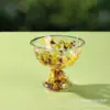 Copo de Sorvete Criativo, Copo de Vidro de Camada Dupla Preenchido com Flores Secas de Alto Borossilicato, Taça Transfronteiriça, Copo de Sobremesa de Aparência Sofisticada