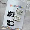 Pinza para el pelo de niño con diseño de estrella de cinco puntas y lunares blancos y negros, Pinza para flequillo de niña dulce, Pinza lateral, Pinza para el pelo de bebé, Pinza Bb, Pasador