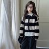 Nuevo cárdigan de suéter de otoño para niñas, chaqueta de punto a rayas, elegante y a la moda