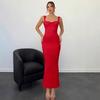 Vestido largo elegante para mujer, sexy, sin espalda, ajustado, con costuras y lazo, novedad de verano de Amazon 2025