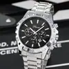 Reloj para Hombre Tendencia de Moda Esfera Grande con Calendario Correa de Acero Resistente al Agua Reloj de Cuarzo Venta al por Mayor