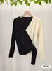 Cardigan de Tricô Macio e Sedoso com Gola V em Cor Contrastante para Mulheres 2026 Outono Inicial Novo Estilo Jaqueta de Tricô Estilo Lazy Preppy Top