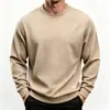 Sudadera de cuello redondo con jacquard de diamantes para hombre transfronteriza, jersey casual de jacquard de manga larga para primavera y otoño, prendas de punto de moda para hombre