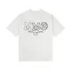 Serie de camisetas casuales de algodón puro de manga corta, unisex, de marca moderna, con tres etiquetas completas, patrón digital transfronterizo Margiela, cuello redondo