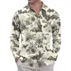 Moda Urbana Transfronteriza Camisa de Manga Larga con Solapa para Hombre Primavera y Otoño Calabaza de Halloween Estampado Digital 3D Fuente Superior