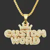 Joyas nuevas creativas transfronterizas para hombre, dominante, corona, costura completa de diamantes, letra, marca militar, accesorios de collar con colgante