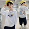 [100% algodão] roupas infantis camiseta dos meninos manga comprida outono crianças do meio e grande das crianças camisa dos meninos meia manga camisa de fundo