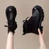Botas Martin de Suela Gruesa para Mujer, Nuevo Estilo Invierno 2026, Forradas de Felpa, Botines Chelsea Estilo Británico, Botines Cortos de Moda Versátiles Adelgazantes