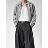 Camisa polo gola de tricô suéter jaqueta cardigã masculina estilo old money outono e inverno cor sólida casual fábrica transfronteiriça atacado