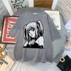 2023 Nueva llegada europea y americana camiseta de manga corta con nota de caricatura para mujer top de verano moda ins