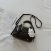 Bolsa de mão doce floral estilo coreano para o dia a dia de mulheres, novo design de nicho 2026, bolsa de ombro e transversal única