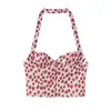 Top de tirantes finos con estampado estilo europeo y americano para mujer, primavera 2026, con cuello halter 2804