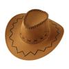 Chapéu de Cowboy Ocidental Padrão Transfronteiriço Chapéu de Sol Respirável de Aba Larga para Exterior de Verão Novo Chapéu de Cavaleiro com Corda à Prova de Vento