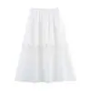2025 Nova Moda Verão Feminina Estilo Europeu e Americano Elegante Gaze de Vidro Transparente Cogumelo Cintura Elástica Saia