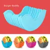 Burgerbuddy Caixa de Hambúrguer Sanduíche Bolo Comida Pegador de Silicone Ferramenta Antiderrapante para Pegar Pães de Hambúrguer