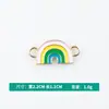Al por mayor Versión Coreana Creativo Doble Colgante Corazón Patrón Arcoíris Aleación Goteo de Aceite Collar Pulsera Colgante Joyería Accesorios DIY