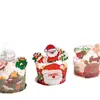 Taza de papel para pastel de Navidad tarjeta de decoración inserción Claus de Papá Noel caja portátil muñeco de nieve alce fiesta feliz festiva enchufe