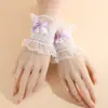 Mangas de Mano de Encaje Estilo Gótico Pulsera de Encaje Lolita Accesorios para la Muñeca Ropa Mangas de Campana de Encaje Mangas Falsas