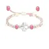 Pulsera de Plata Pura S999 de Trébol de Cuatro Hojas para Mujer Tejida a Mano DIY Estilo Mejor Amiga Pulsera de Plata de Ley Ajustable Regalo de Cumpleaños