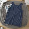Camisola de Algodón y Lino para Mujer Verano Estilo Coreano Bottoming Cuello en V Suelta Adelgazante Color Sólido Camiseta sin Mangas Top