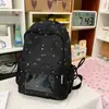 Mochila Cielo Estrellado con Purpurina Azul Hielo Estilo Universitario Coreano Bolso Escolar Soñador para Estudiantes para Clases y Viajes